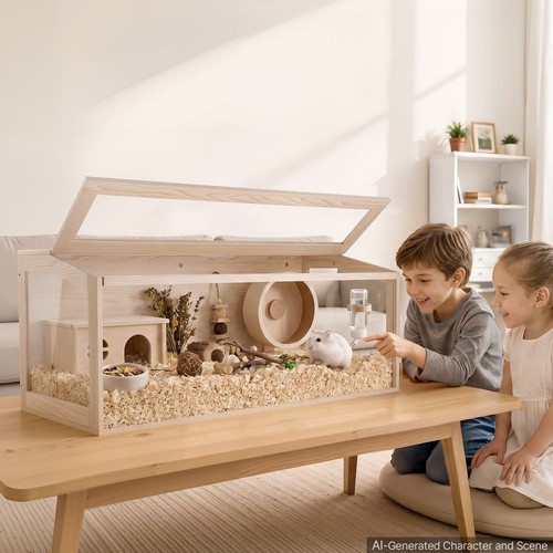 Wooden hamster cage - hamster,