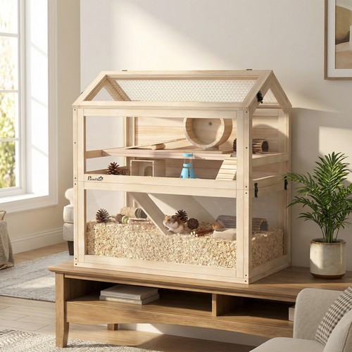 Wooden hamster cage tier - wooden,