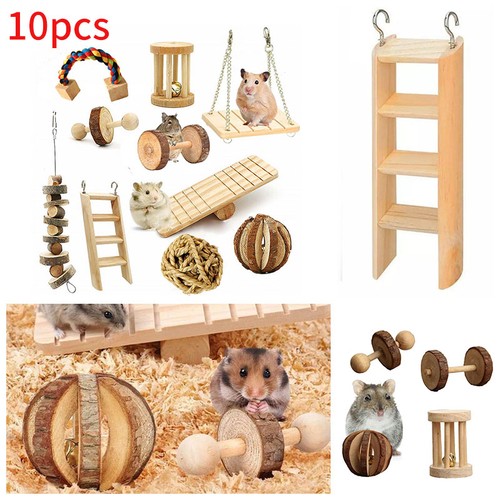 10pcs wooden hamster chew toy - hamster,